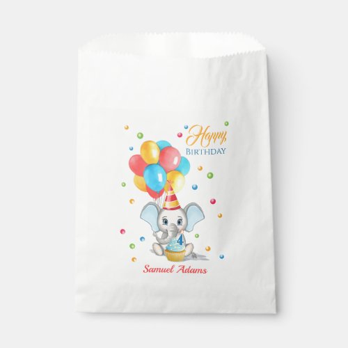 Colorful Elephant Cartoon Kids Birthday Favor Bag