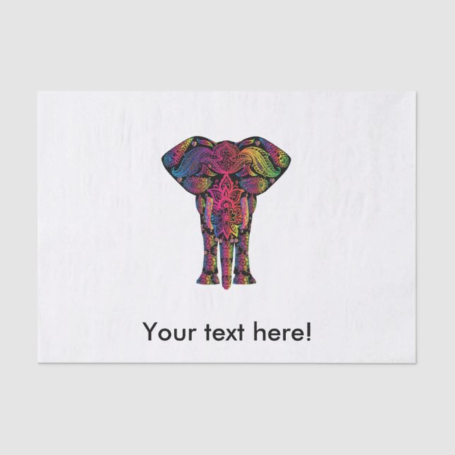 Colorful elephant cartoon tissue paper (Front)