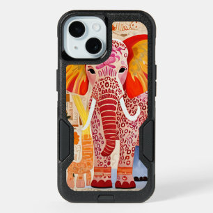 Colorful Elephant Collage Art iPhone 15 Case