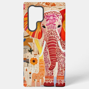 Colorful Elephant Collage Art Samsung Galaxy S22 Ultra Case