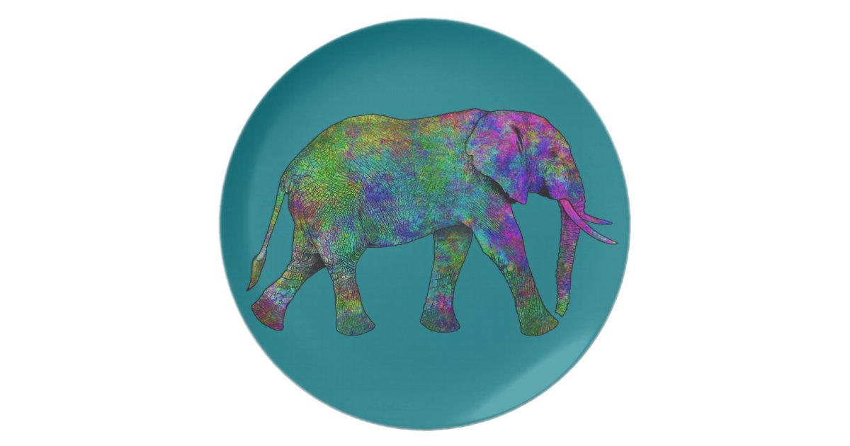 Colorful Elephant Dinner Plate | Zazzle.com
