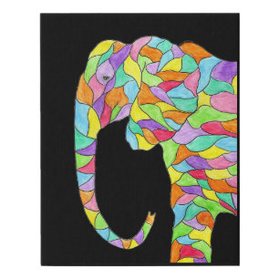 Colorful Elephant Faux Canvas Print