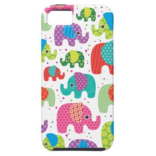 Colorful elephant kids pattern iphone 5 case | Zazzle.com