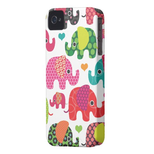 Colorful elephant kids pattern iphone case (Back Left)