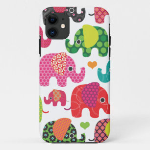 Colorful elephant kids pattern iphone case