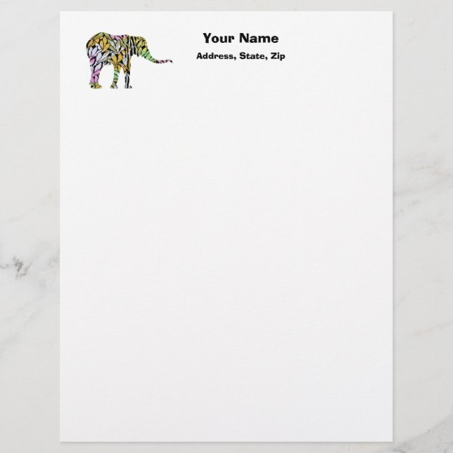Colorful Elephant Letterhead (Front)