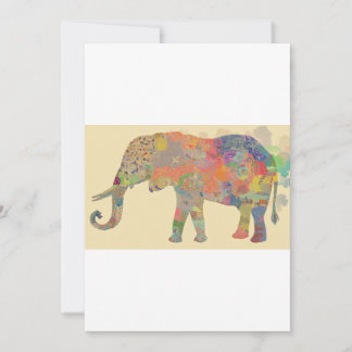 Colorful Elephant Mosaic Art Invitation