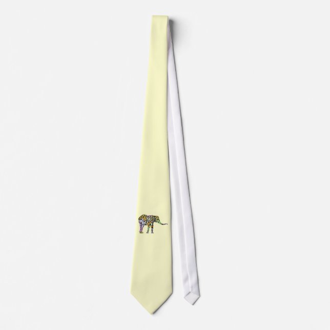 Colorful Elephant Neck Tie (Front)