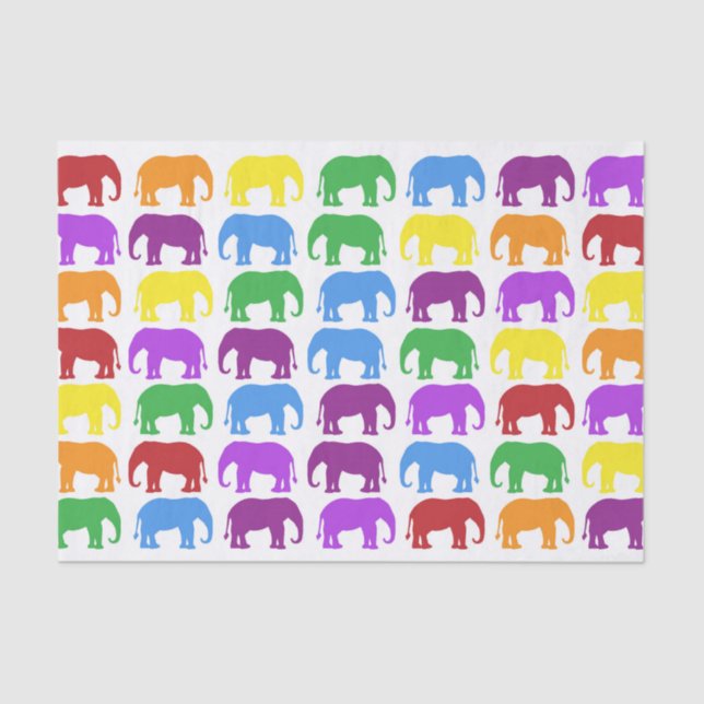 Colorful Elephant Pattern Tissue Paper (Front)