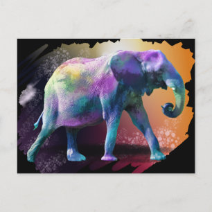 Colorful Elephant Postcard