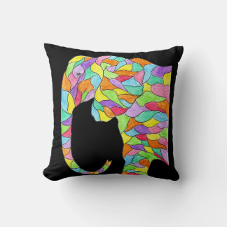 Colorful Elephant Throw Pillow