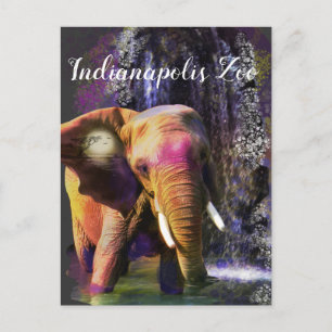 Colorful Elephant Waterfall Postcard