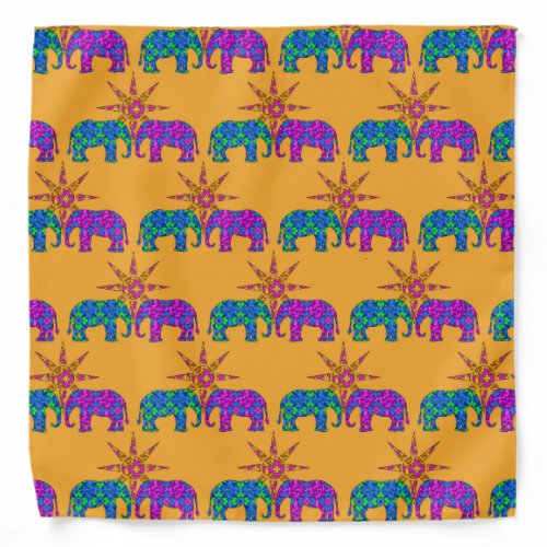 Colorful Elephants Bandanna