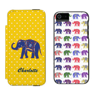 Colorful Elephants iPhone 5S Wallet Case