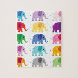 Colorful elephants jigsaw puzzle