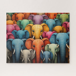 colorful Elephants Jigsaw Puzzle