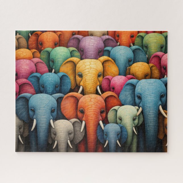 colorful Elephants Jigsaw Puzzle (Horizontal)