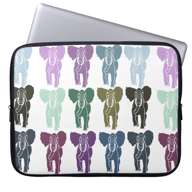 Colorful Elephants Laptop Sleeve (Front)