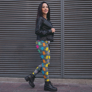 colorful elephants leggings