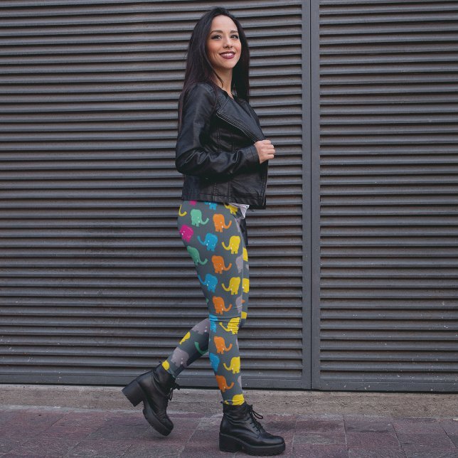 colorful elephants leggings (Creator Uploaded)