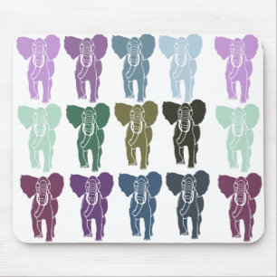 Colorful Elephants Mouse Pad
