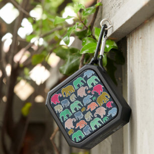 Colorful Elephants, Pattern Of Elephants, Zigzag Bluetooth Speaker