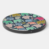 Colorful Elephants, Pattern Of Elephants, Zigzag Wireless Charger (Front 2)