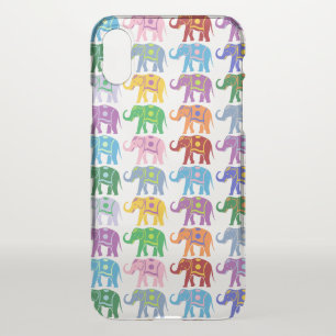 Colorful Elephants Pattern iPhone X Case