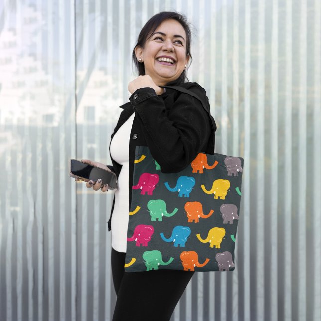 Colorful elephants tote bag (Creator Uploaded)