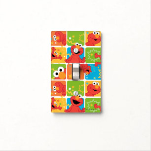 Colorful Elmo Grid Pattern Light Switch Cover