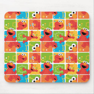 Colorful Elmo Grid Pattern Mouse Pad