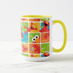 Colorful Elmo Grid Pattern Mug