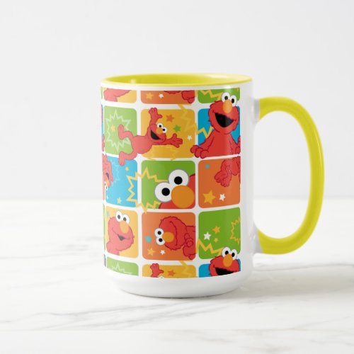 Colorful Elmo Grid Pattern Mug