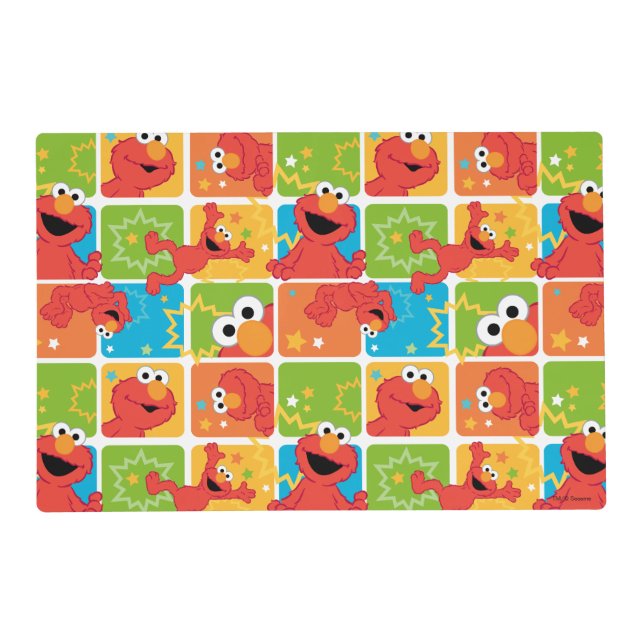 Colorful Elmo Grid Pattern Placemat (Front)