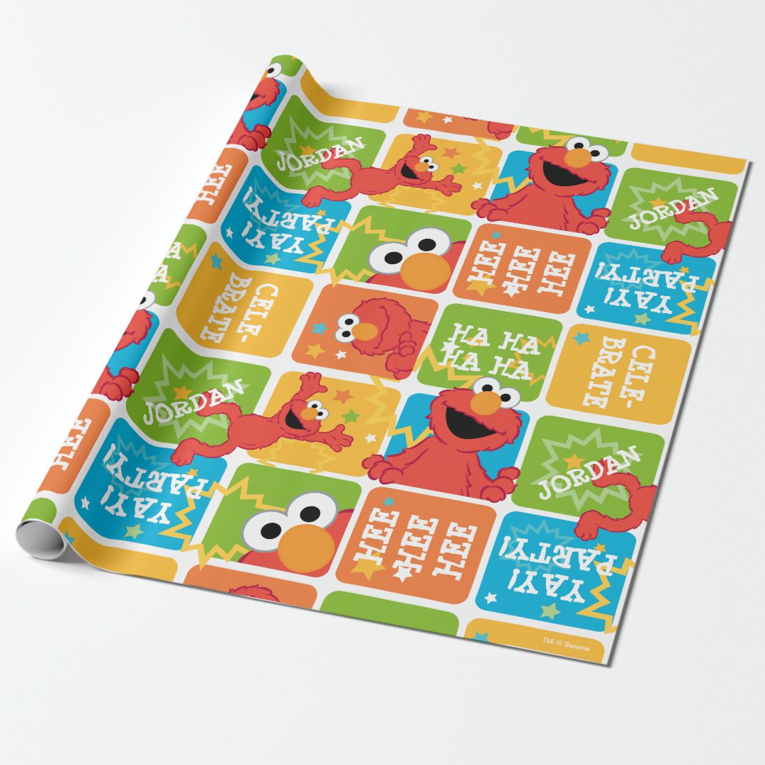 Colorful Elmo Grid Pattern Wrapping Paper Zazzle