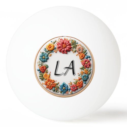 Colorful Embroidered Alphabet Design Ping Pong Ball
