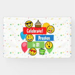 Colorful Emoji Birthday Party Kids or Boys Custom Banner