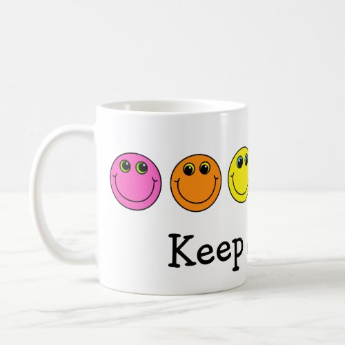 Colorful Emoji Faces Keep Smiling Coffee Mug