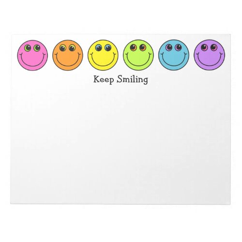 Colorful Emoji Faces Keep Smiling Notepad