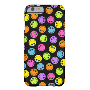 Colorful Emoji Faces on Black Barely There iPhone 6 Case
