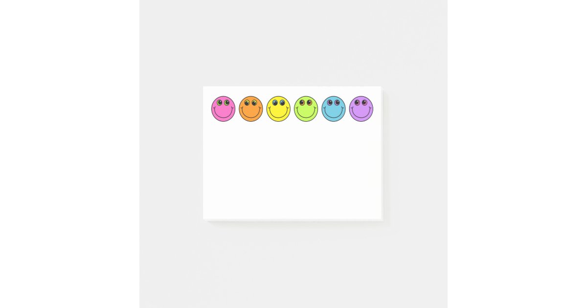Colorful Emoji Faces Postit Notes Zazzle