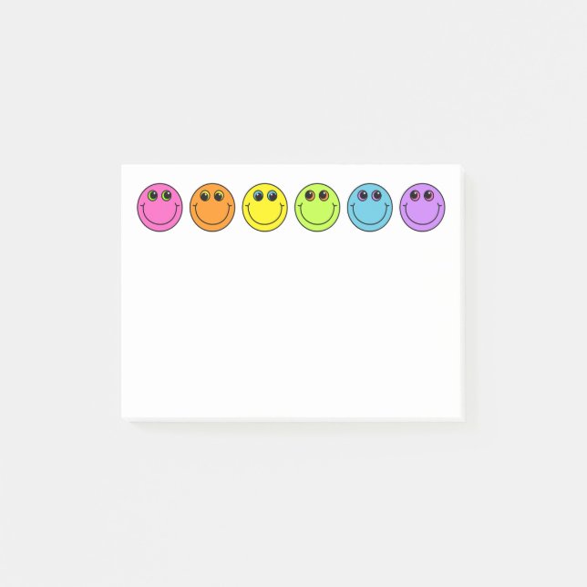 Colorful Emoji Faces Post-it Notes (Front)