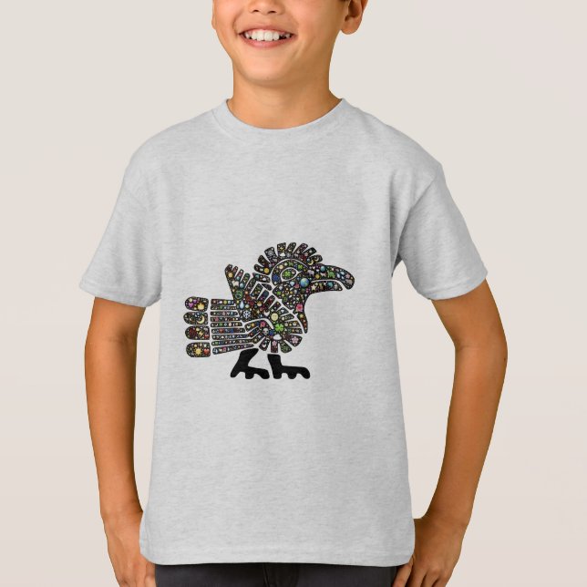 Colorful Emoji Quetzalcoatl Teotihuacan Mexico T-Shirt (Front)