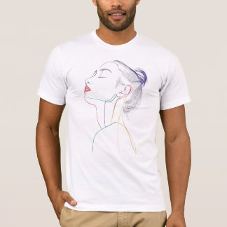 Colorful Emotions | Premium Line Art Girl Illustra T-Shirt
