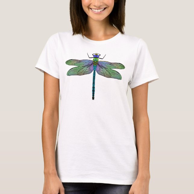 Colorful Emperor Dragonfly Art T-Shirt (Front)