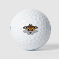 Colorful Emperor Moth Monogram Golf Balls