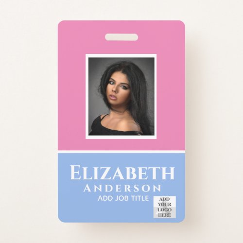 Colorful Employee Photo Name QR Scanning Barcode Badge