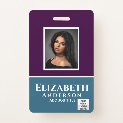Colorful Employee Photo Name QR Scanning Barcode Badge