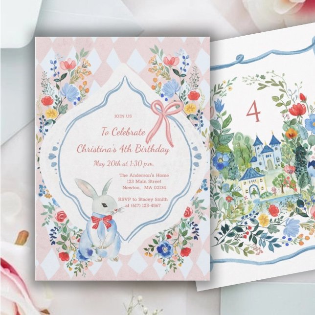 Colorful Enchanted Alice in Wonderland Birthday  Invitation (Creator Uploaded)