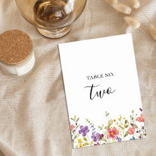Colorful Enchanted Charm Wild Flower Wedding Table Number